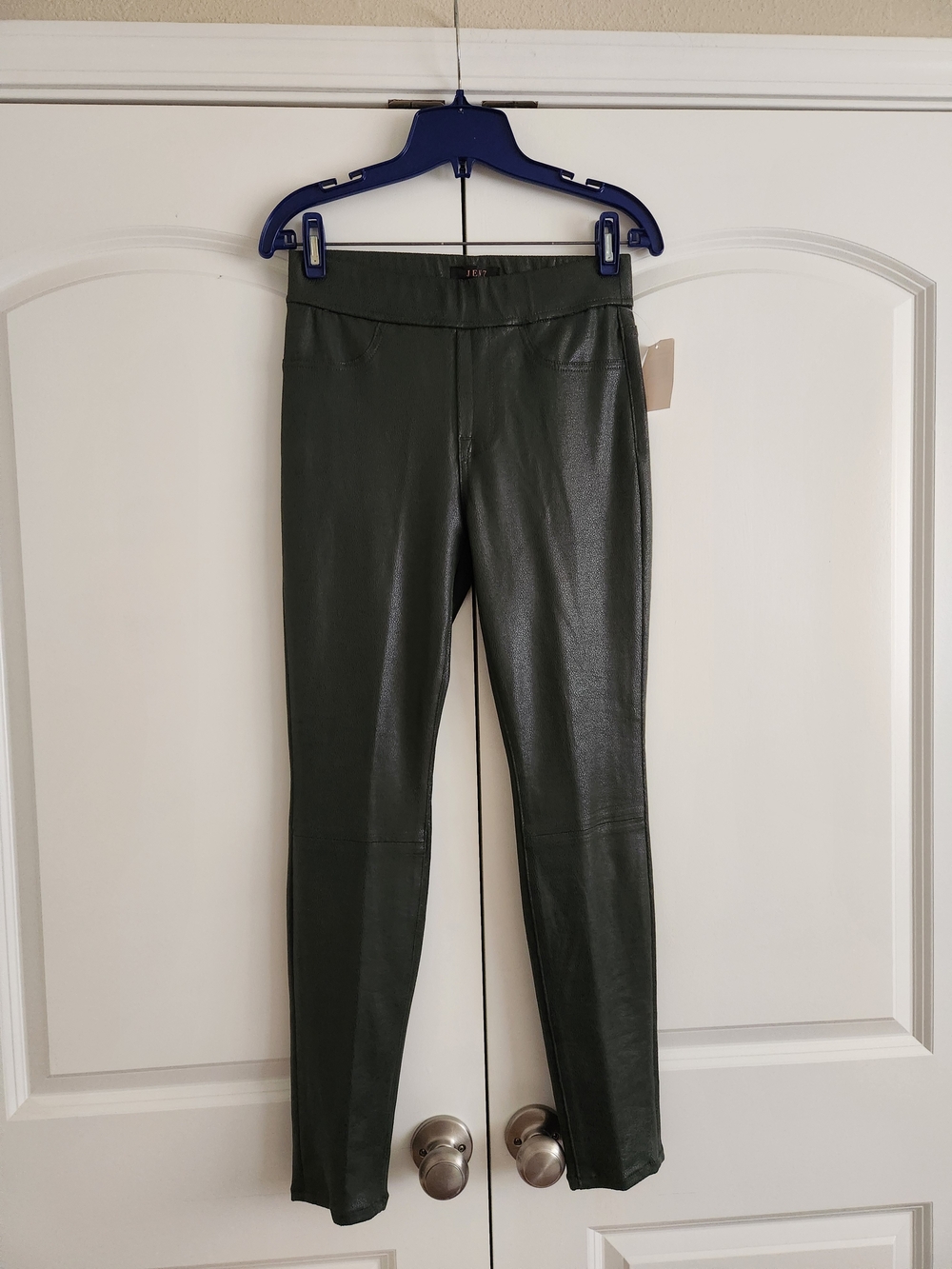 JEN 7 by 7 For All Mankind Faux Leather Skinny Jeans in  Green
